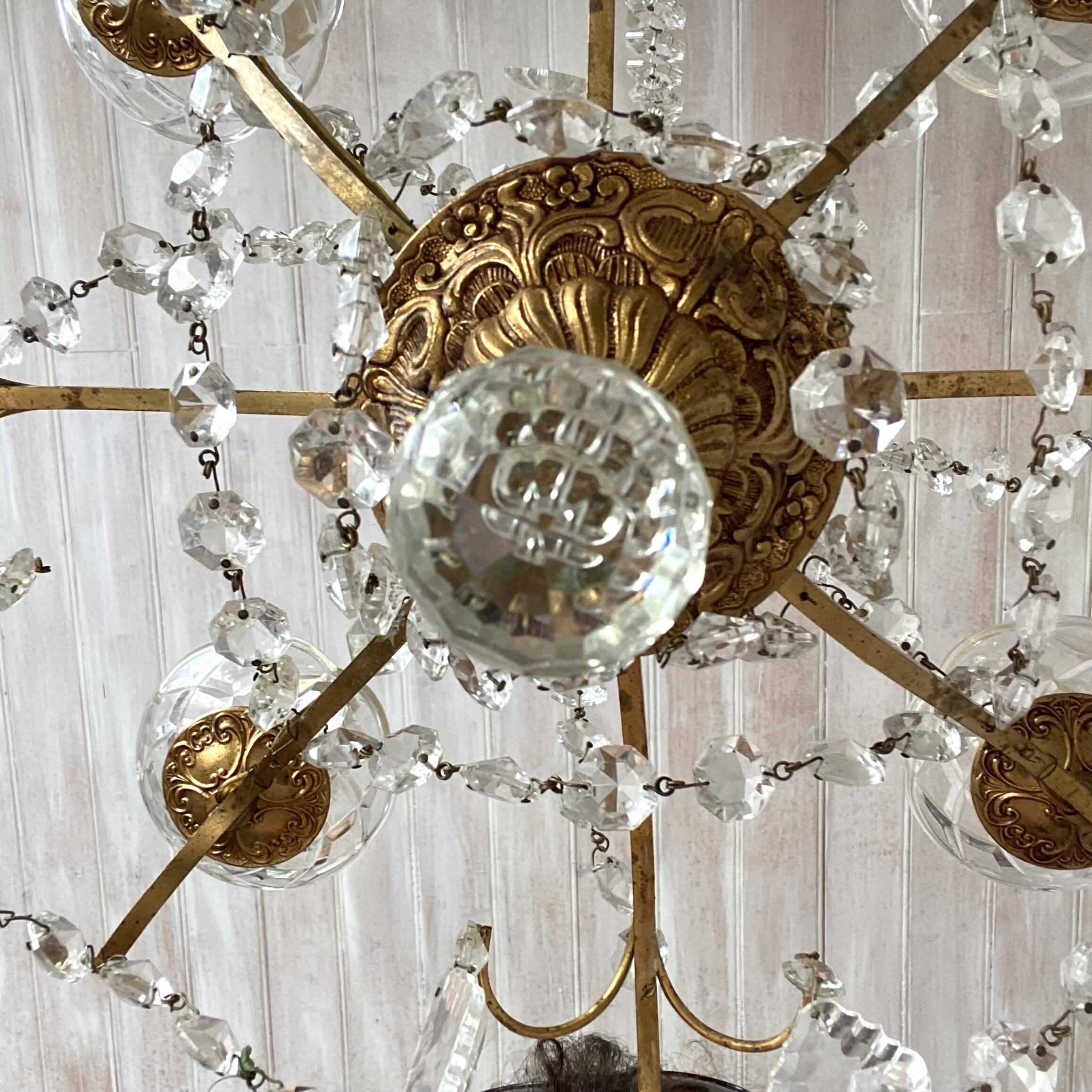 4-light chandelier with tassels, height 80cm