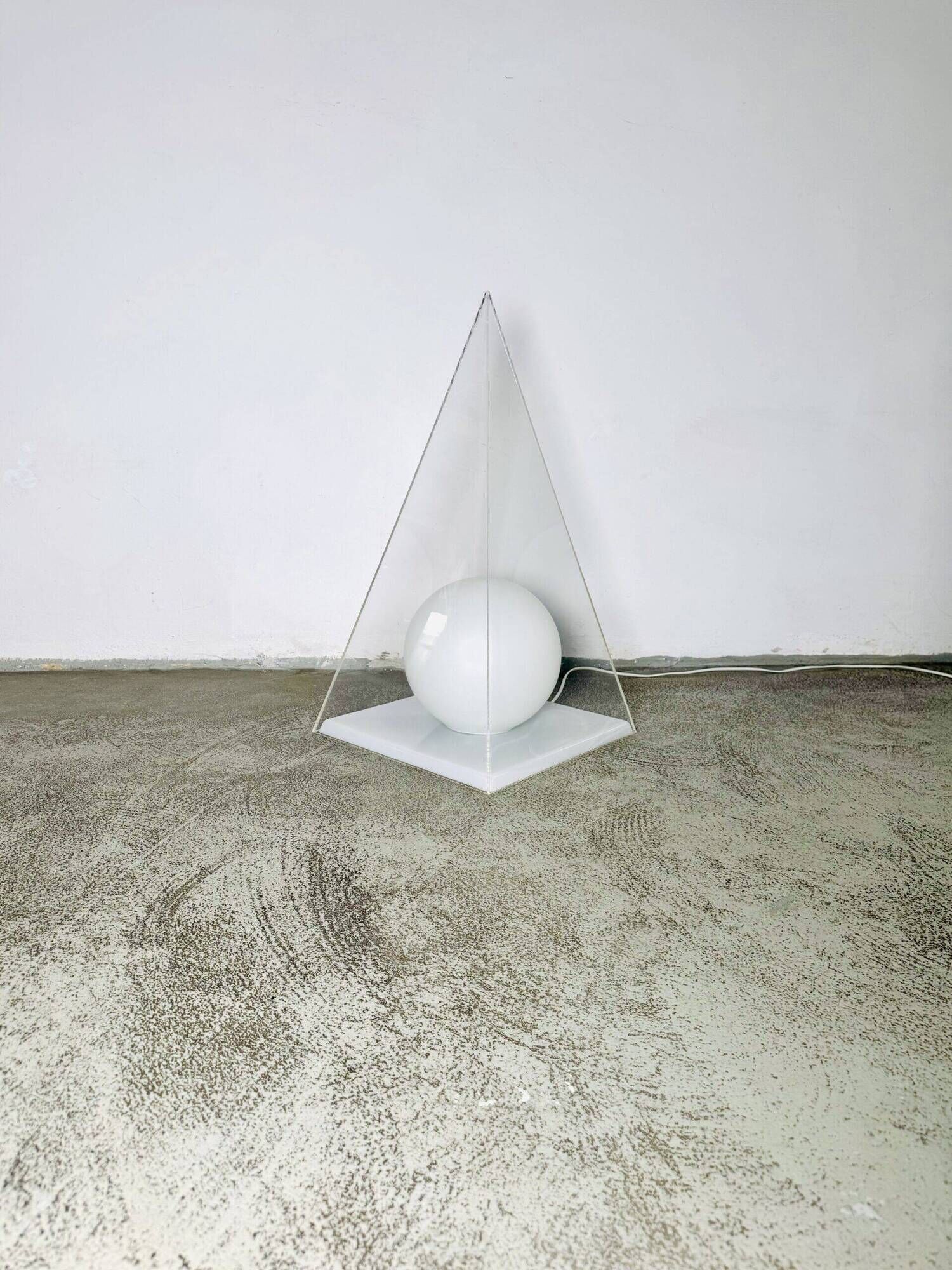 Pyramid & Glass Sphere Table Lamp By Harco Loor For Harco Loor Design, The Netherlands 1980S