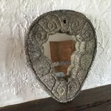Brutalist ceramic mirror year 50 vintage