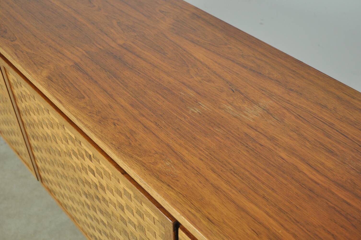 Vintage German Rio sideboard in rosewood, woven finish, Leo Bub, 19