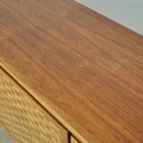 Vintage German Rio sideboard in rosewood, woven finish, Leo Bub, 19