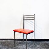 Chaises en fer et en cuir Italie 1960