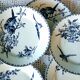 Sarreguemines set of 6 dessert plates model blue favorite