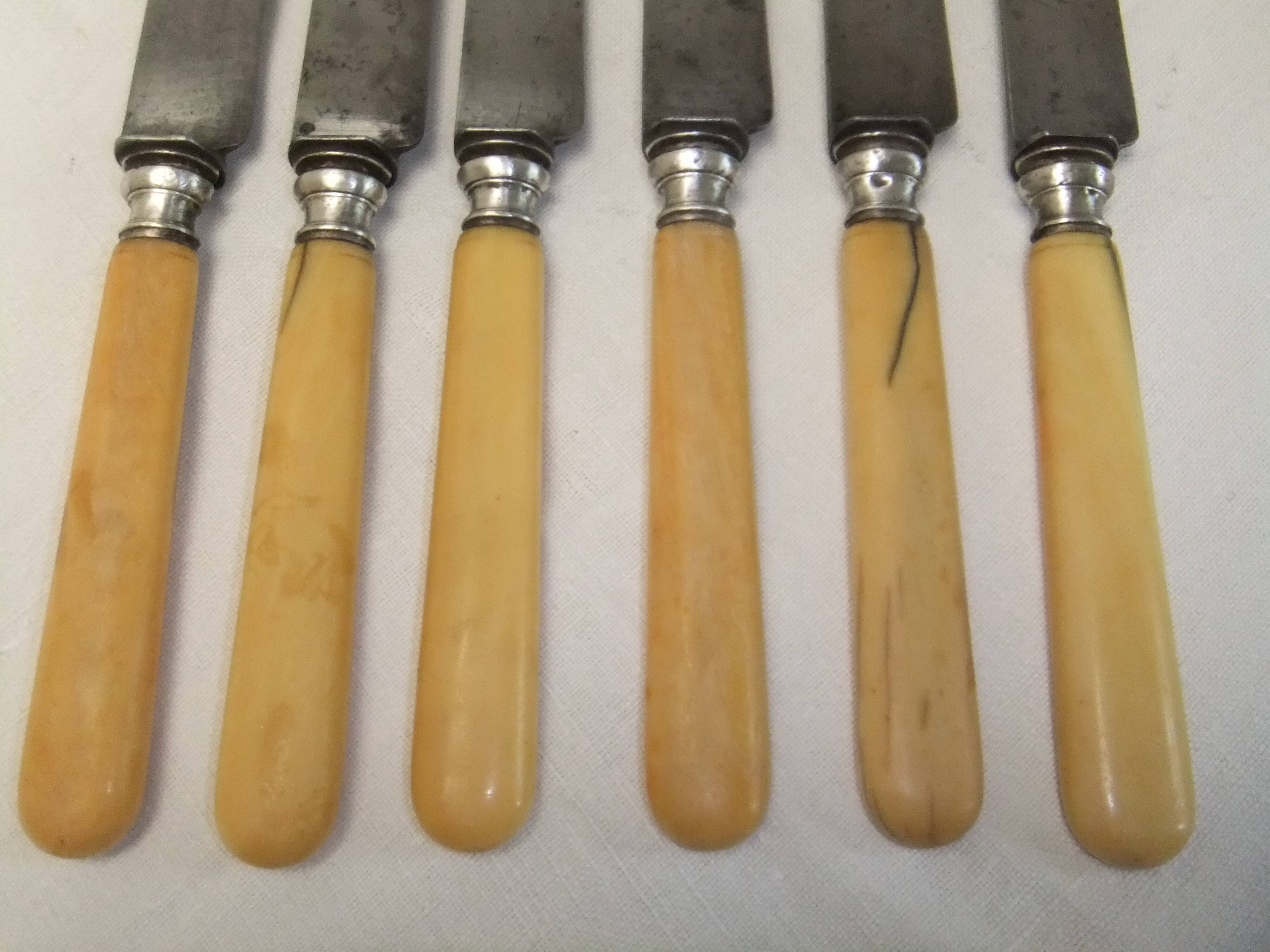 Old cutlery table knives Touron Edme Parisot