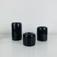 Vintage black marble candlestick trio