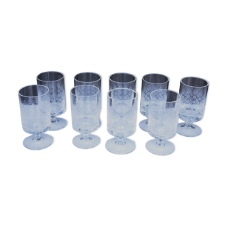 9 verres à liqueur motif Romance de Rosenthal