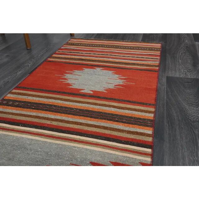 1970s Turkish Oushak Handmade Wool Cotton Red Runner Rug 73x261