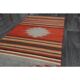 1970s Turkish Oushak Handmade Wool Cotton Red Runner Rug 73x261