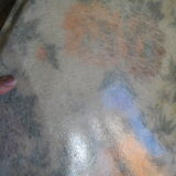 Orange fiberglass flower patterned top 70s