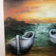 Painting oil antoine barques seaside + gilded wood frame #a220