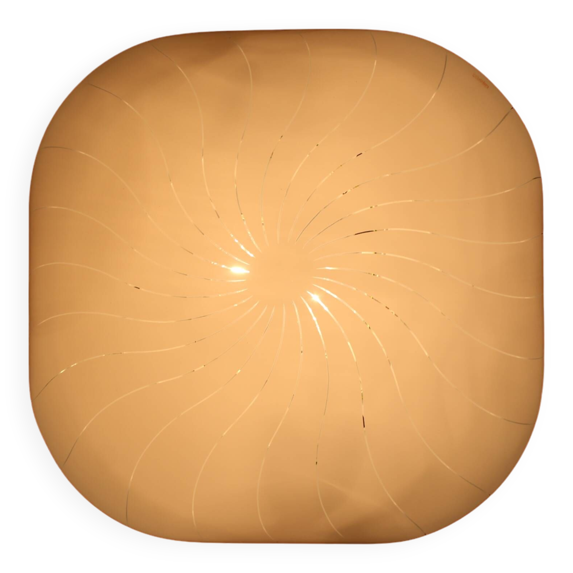 1970s Large Plastic Flush-Mount Light by Molin, Italy