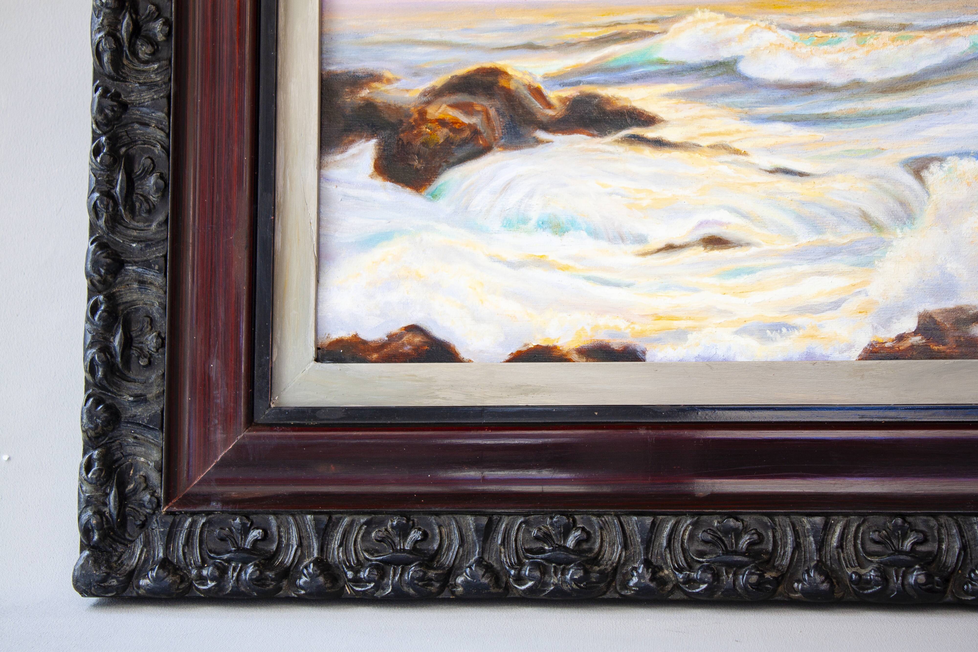 Cuadro antiguo del mar al óleo firmada. Marina al oleo firmada.