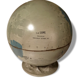 Globe lunaire en métal RARE vintage 1966