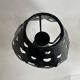 Pair of black wrought iron lanterns with heart patterns, romantic style.