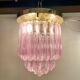 Murano ribbed ceiling lamp, 1980s
