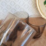 Set of 4 vintage 70s smoked glasses