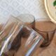 Set of 4 vintage 70s smoked glasses