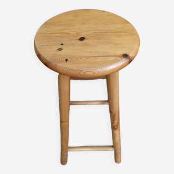 High bar stool in weathered wood round seat
