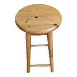 High bar stool in weathered wood round seat