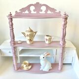 Carved wooden wall shelf