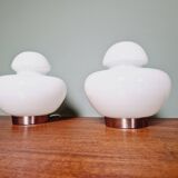 Space Age table lamp in white opaline, 1970s