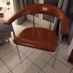 Chaise en cuir et inox Fasem