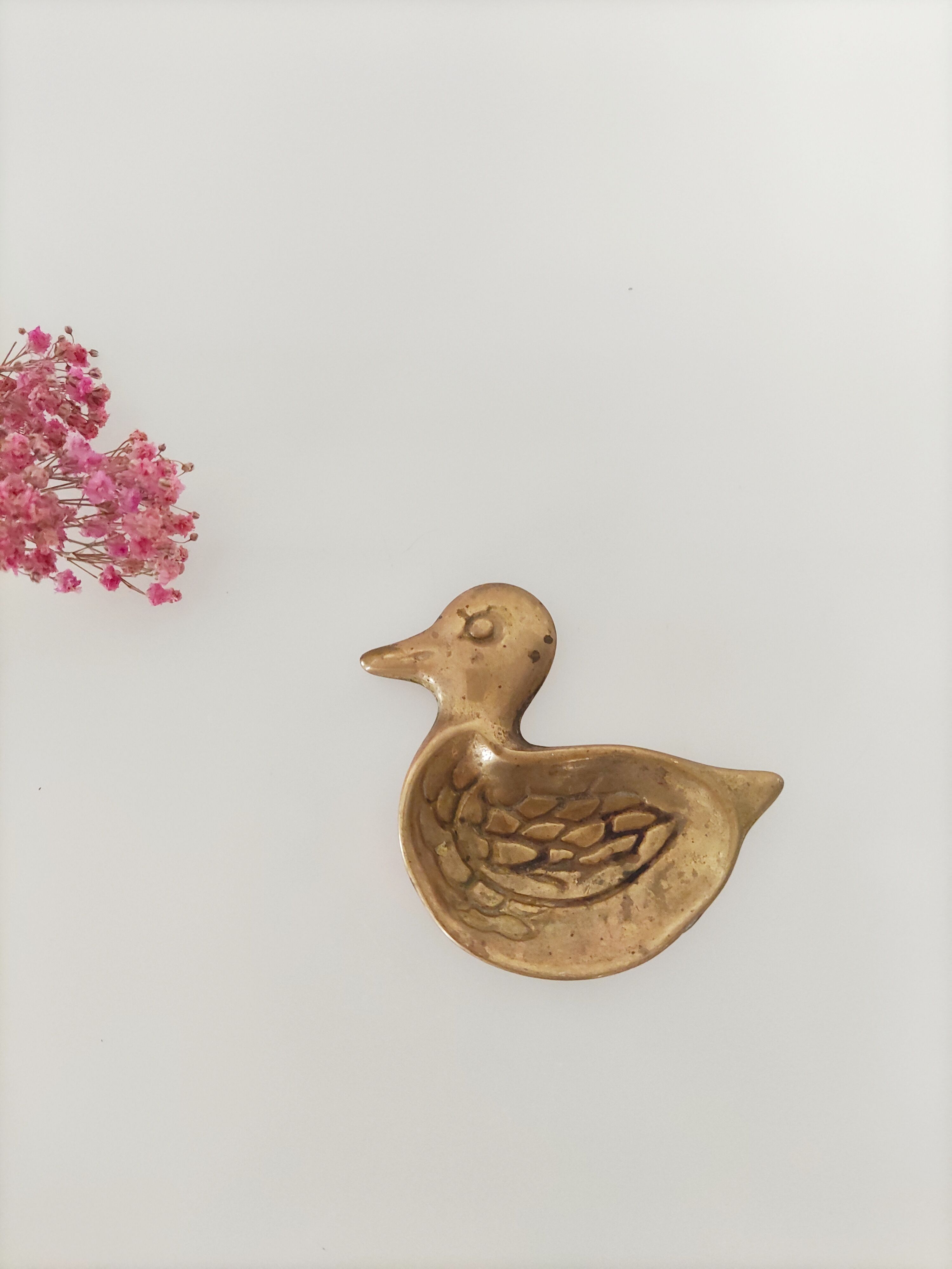 Golden brass ashtray duck