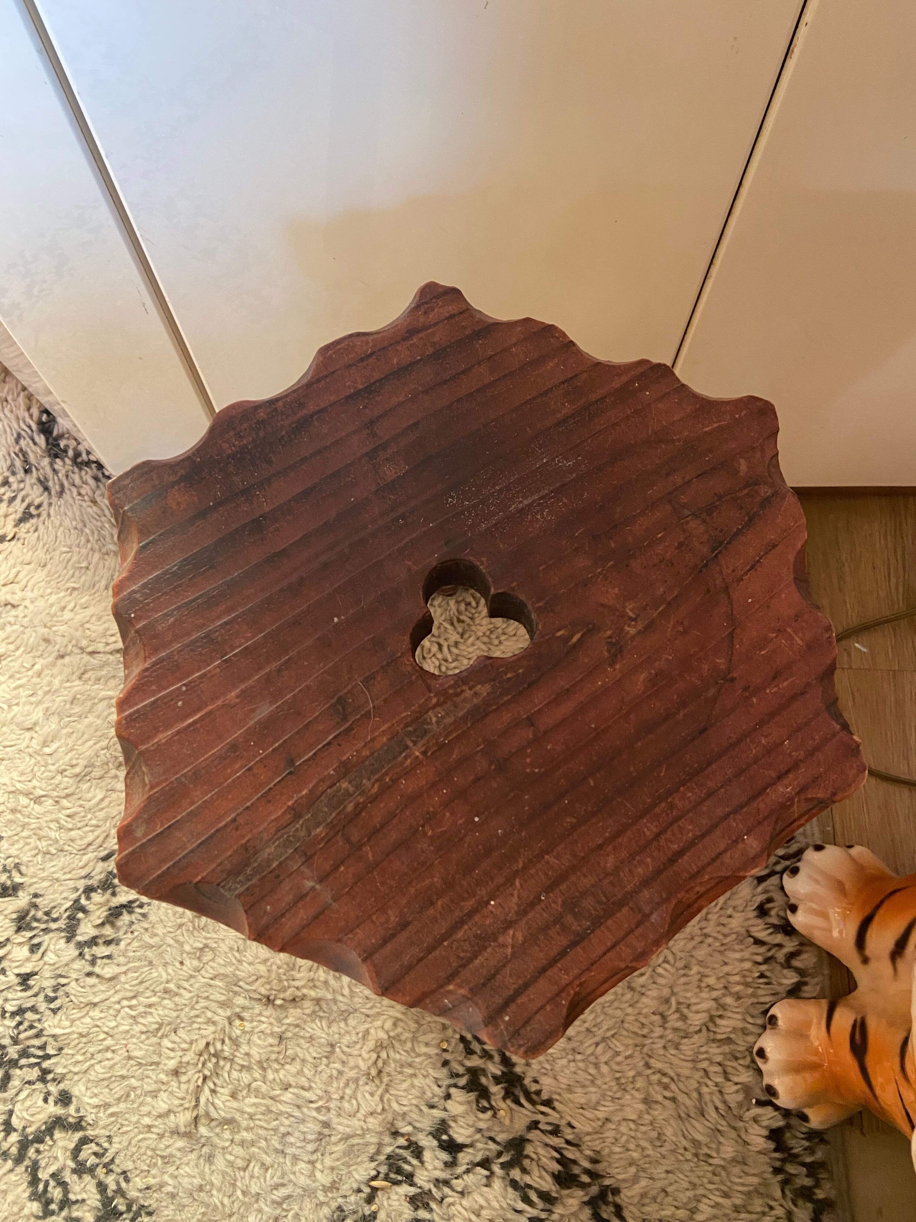 Vintage oak farmhouse stool