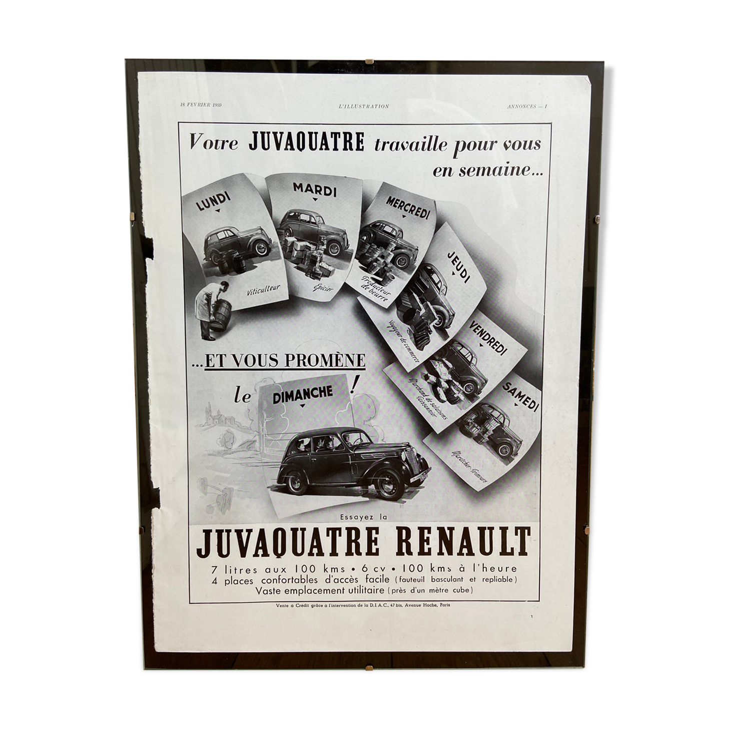 Advertising poster Juvafour Renault 18 February 1939