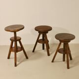 Set of 3 carpenter's screw stools