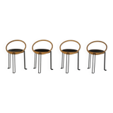 Set of 4 sculptural dining chairs "Oblado" by Børge Lindau, modern Scandinavian, 1980.