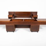 Mid-Century Modern Bed with Nightstands by Fabio Lenci for Bernini, Italy, 1970s