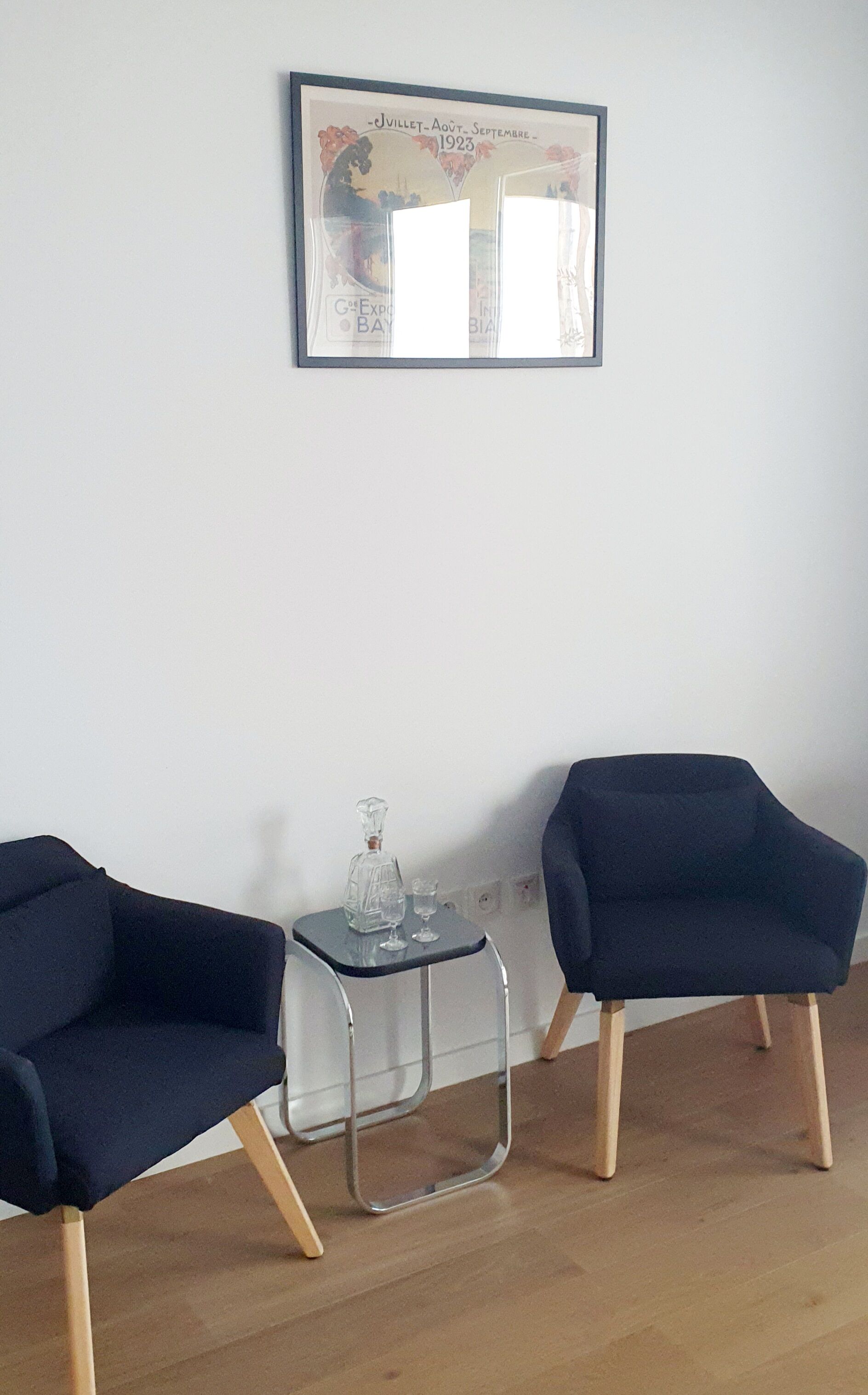 Bauhaus style chrome side table
