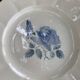 Digoin France cake dish with antique blue rose pattern