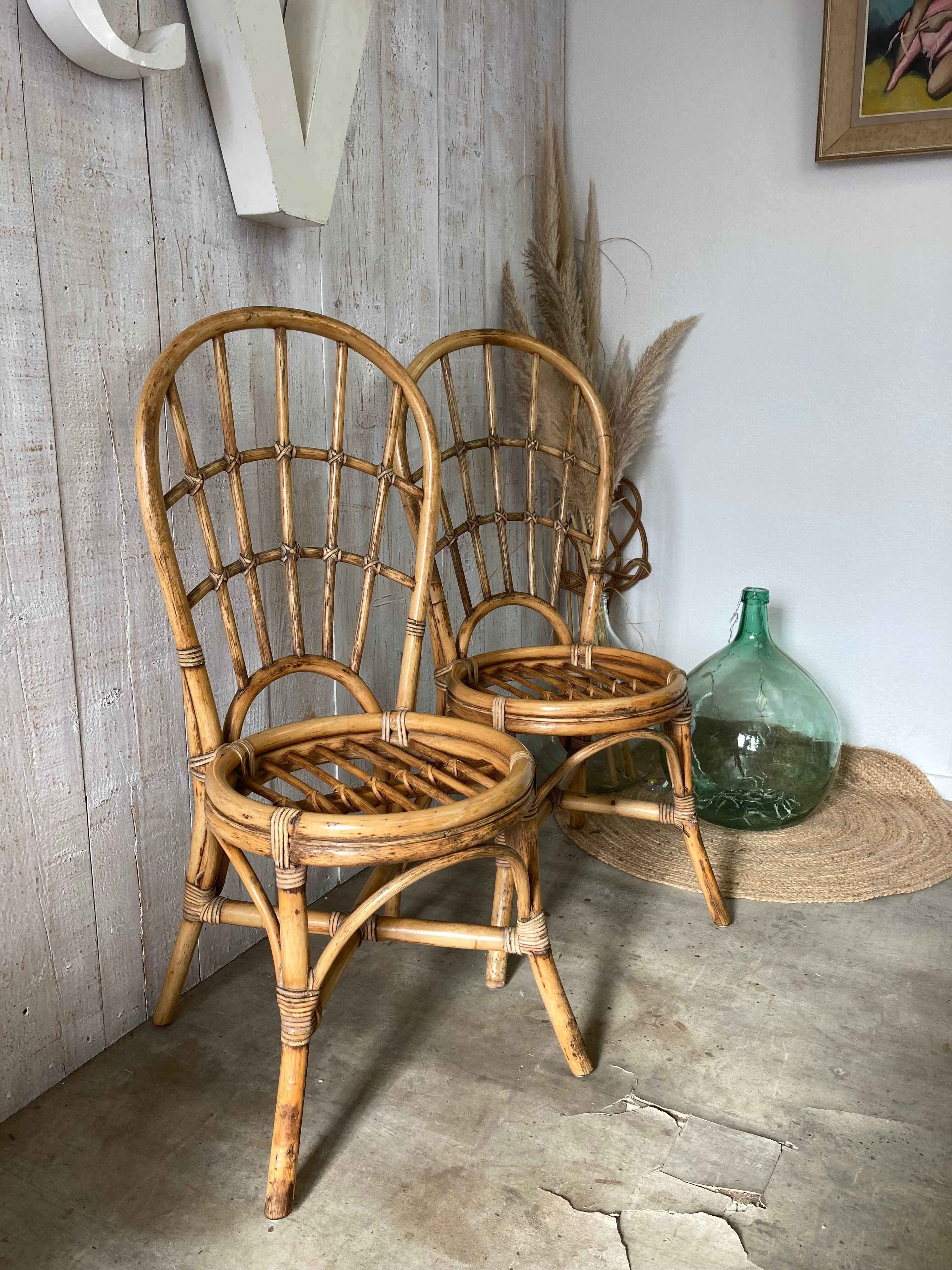 Pair of rattan chairs