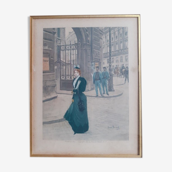 Photogravure  femme à paris  fin xixeme