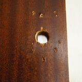 Two-tone teak & vintage chrome glass wardrobe