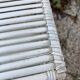 Vintage white rattan wall shelf