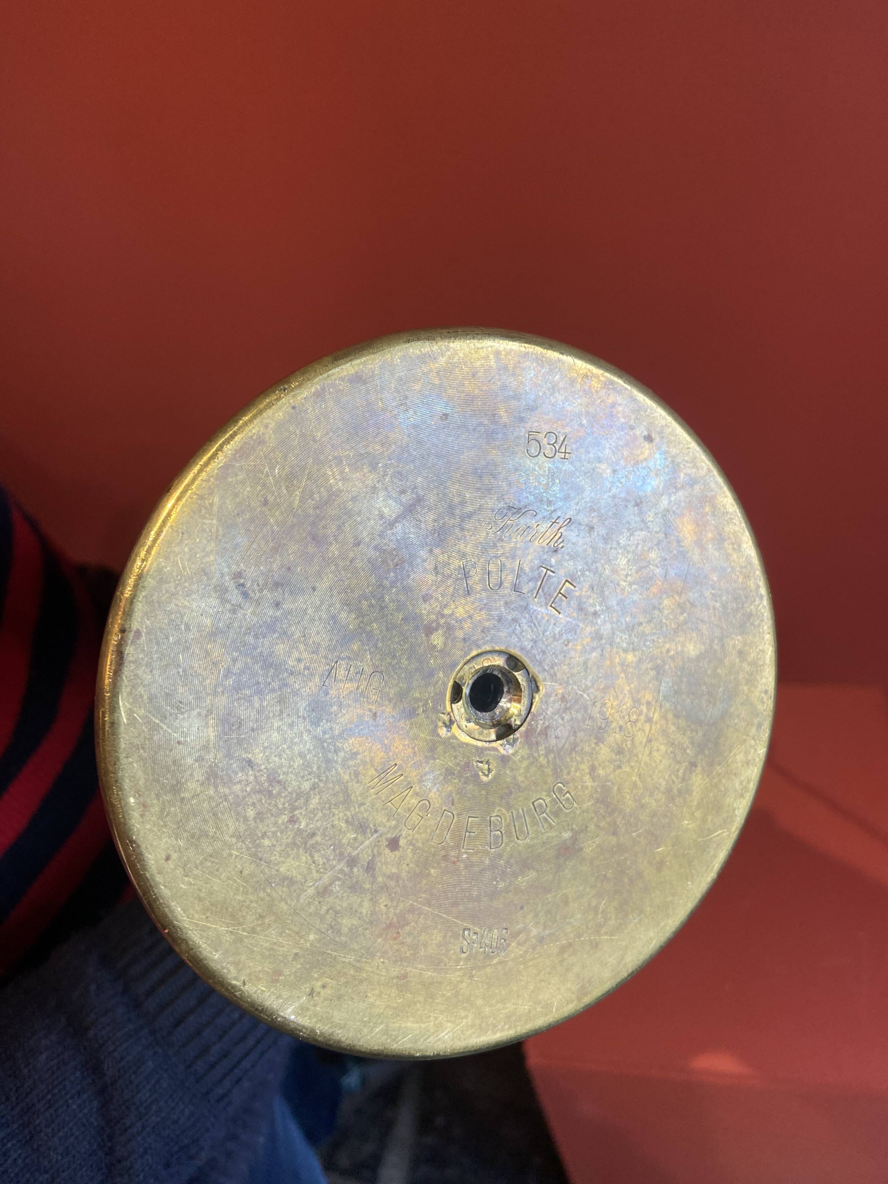 Table lamp "German Magdeburg Shell Socket" World War I, from