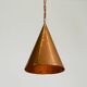 1960s cone pendant lamp in copper by th. valentiner copenhagen denmark