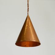 1960s cone pendant lamp in copper by th. valentiner copenhagen denmark