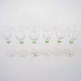 Set of six glasses, Italian design, 1970s, made in Italy