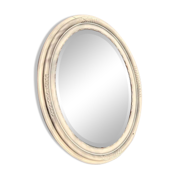 Shabby chic oval mirror
