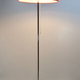 1960 chrome lamppost and red lampshade, double lighting