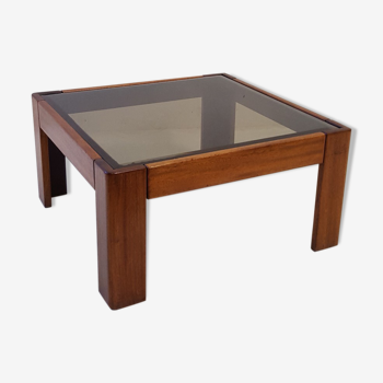 Table basse en teck et verre édition Knoll - 1969