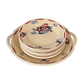 Pie cake dish with 9 dessert plates model evreux k&g luneville