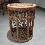 Peacok vintage bohemian chic rattan stool