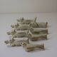 8 portes couteaux animaux porcelaine de Limoges vintage