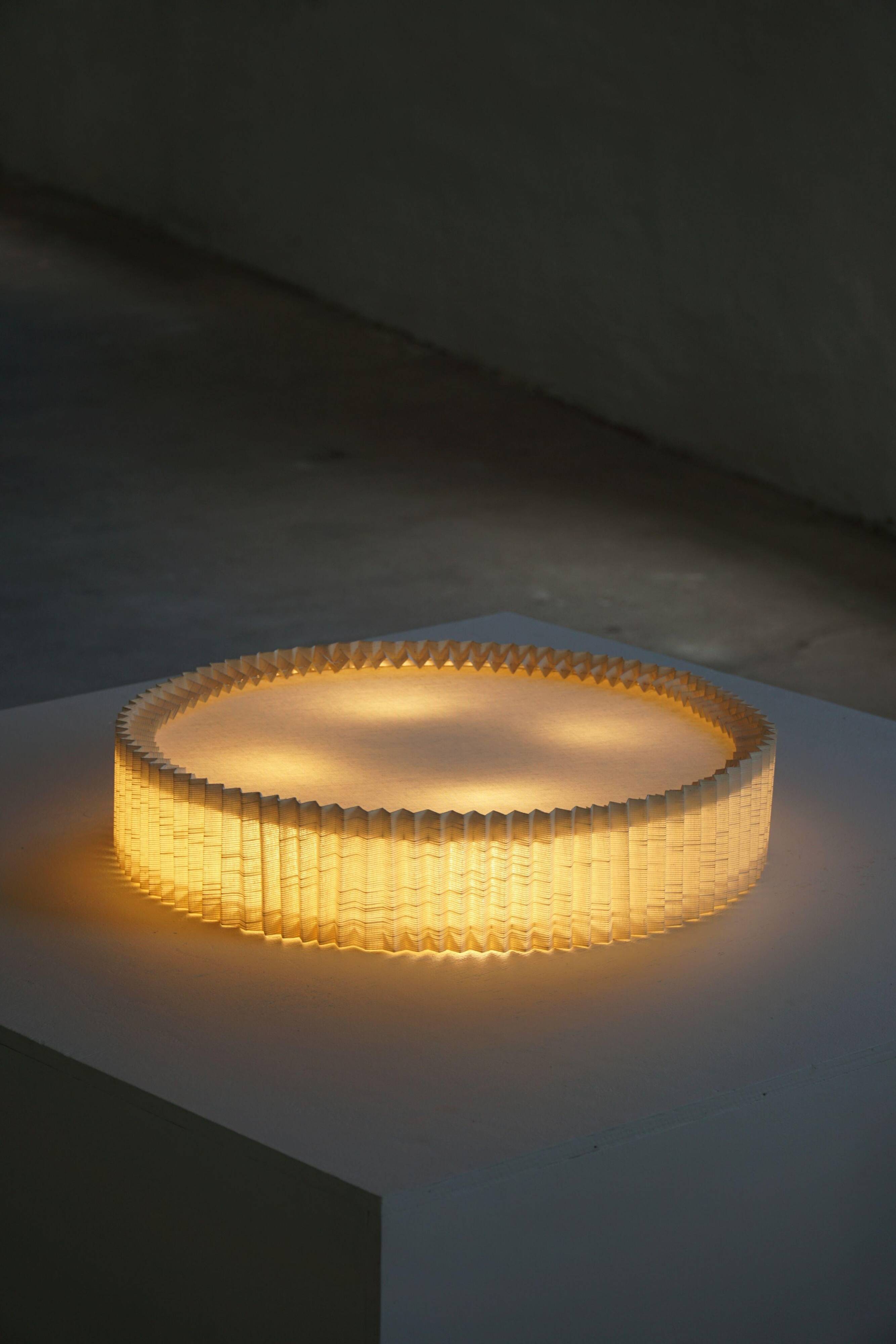 Modern mid-century ceiling/wall lamp from the 1950s in linen, made in Sweden.