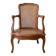 Low Louis XV armchair in wood and cane